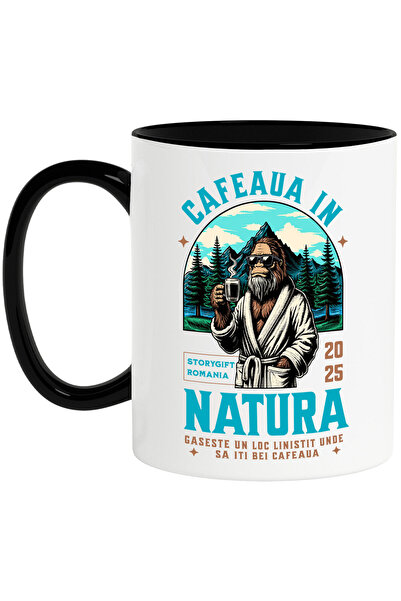 StoryGift Romania Cana Cu Animal Gorila In Halat La Munte Cafea Fierbinte Tex...