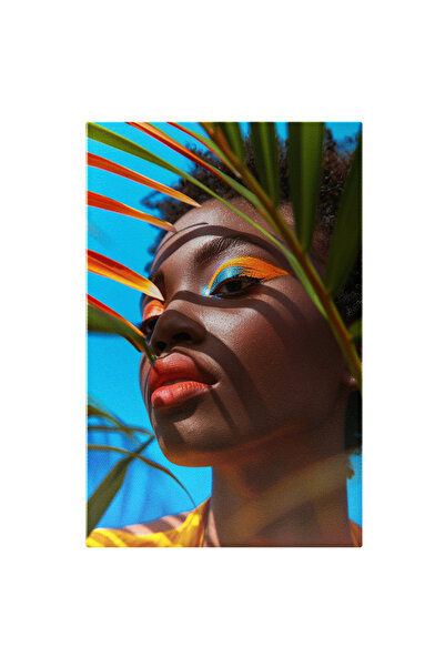 StoryGift Romania Tablou Canvas Machiajul Tropical Al Femeii Arapcă Curcubeu ...