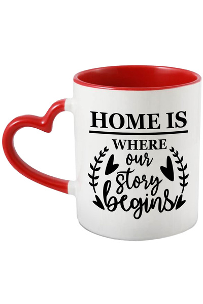 StoryGift Romania Cana Cu Inimioare Si Textul "acasa Este Locul In Care Poves...