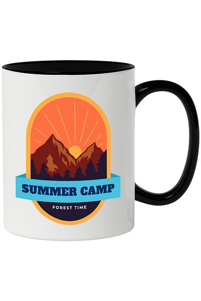 StoryGift Romania Mug With Message In English Summer Camp Forest Time, Camp, Summer, Sunset, Mountain, Pad, With