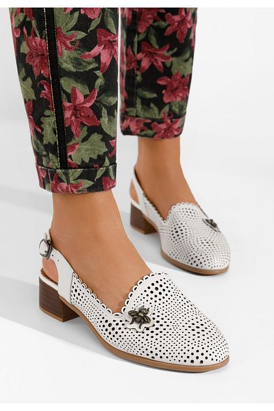B T Shoes White Catrivana V2 Slingback Shoes