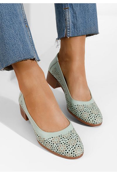 B T Shoes Pantofi Dama Piele Admire Turcoaz