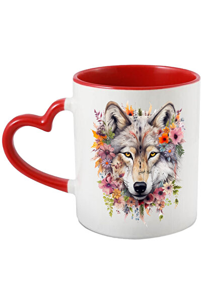 StoryGift Romania Cana Cu Un Cap De Lup Inconjurat Cu Flori | Ilustratie | Na...