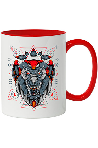 StoryGift Romania Cana Cu Cap De Leu, Robot, Geometric, Cyberpunk, Sf, Multic...