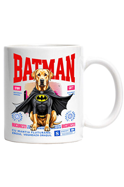 StoryGift Romania Cana Cu Labrador Retriever Caine In Costum De Batman Cu Pel...