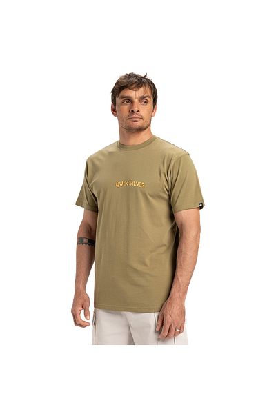 Quiksilver Ανδρικό μπλουζάκι με πράσινο casual στυλ Home Disconnect Effects Eqyzt08049-26114