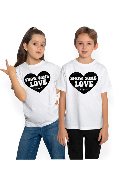 StoryGift Romania Tricou Copii Cu O Inima In Care Este Scris Mesajul In Engle...