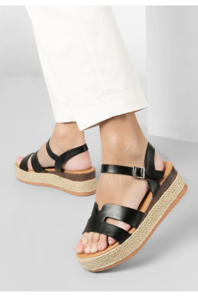 B T Shoes Sandale Tip Espadrile Rumia Negre