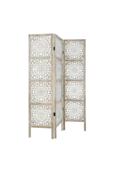 Atmosphera فاصل شاشة قابل للطي مطلي بثلاثة ألواح من إتنيك، 169 × 120 × 2.1 سم