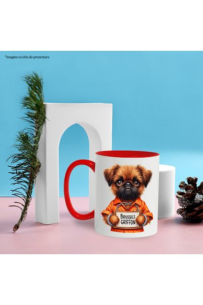 StoryGift Romania Cana Cu Un Catel Brussels Griffon La Puscarie, Ilustratie, Prins, Catuse, Poza D, Cu ,stg