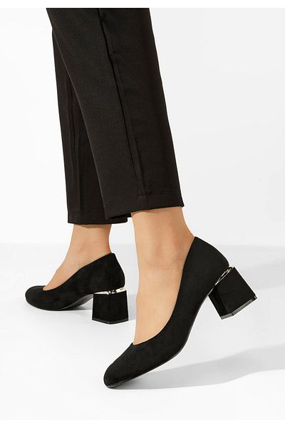 B T Shoes Pantofi Cu Toc Gros Cabrilla V4 Negri