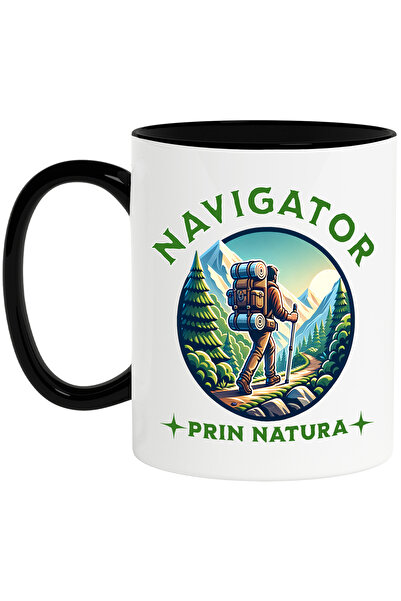 StoryGift Romania Cana Navigator Prin Natura Aventura Barbat Camping Drumetie, 330ml, Ceramica Cu , Cu ,stg