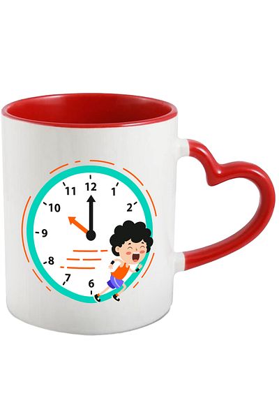 StoryGift Romania Cana Cu Ceas, Cronometru, Sportiv, Atletism, Alergare, Timp, Multicolor 330 Ml, , Cu ,stg