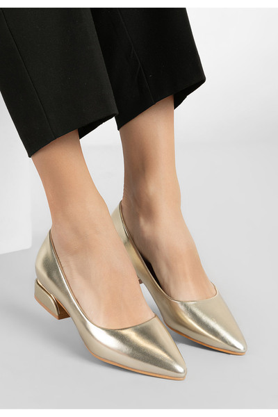 B T Shoes Pantofi Cu Toc Mic Bertesa V2 Aurii