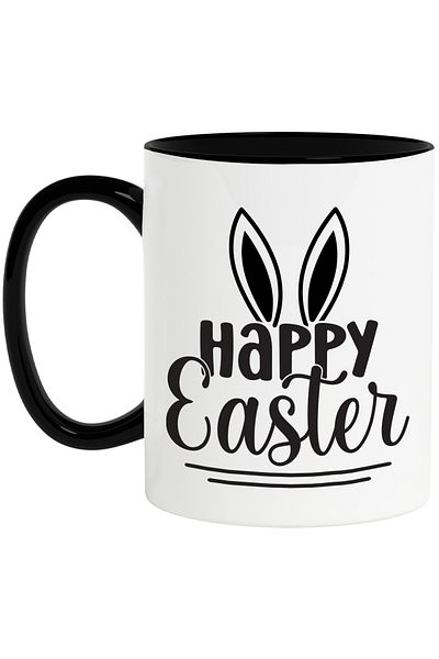 StoryGift Romania Mug with rabbit ears and the wish "Happy Easter" - Happy Easter! with Mane, With