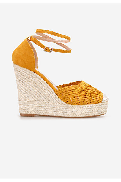 B T Shoes Jolyne yellow espadrille platform sandals
