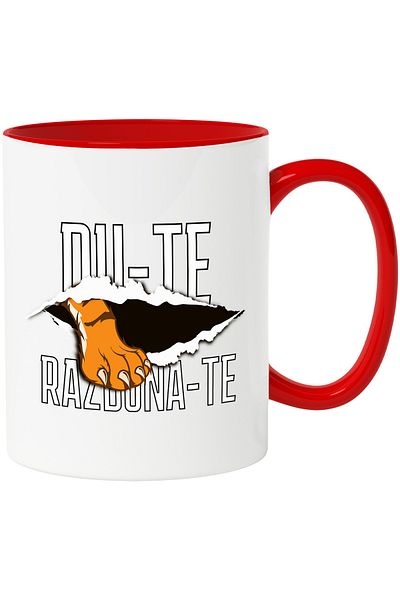 StoryGift Romania Mug tiger paw tear sheet go get revenge motivational be strong, 330ml, , With