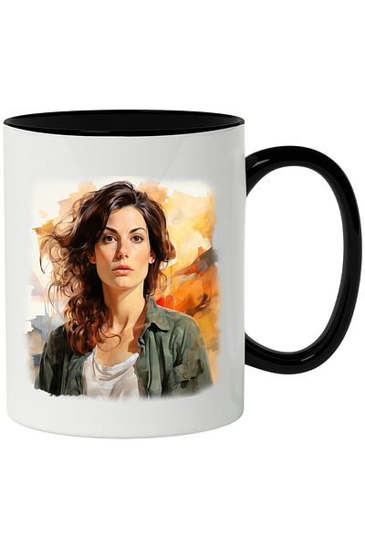 StoryGift Romania Mug With Sandra Bullock, Actress, Movies, Action, Comedy, Multicolor 330 ml, Sky, With