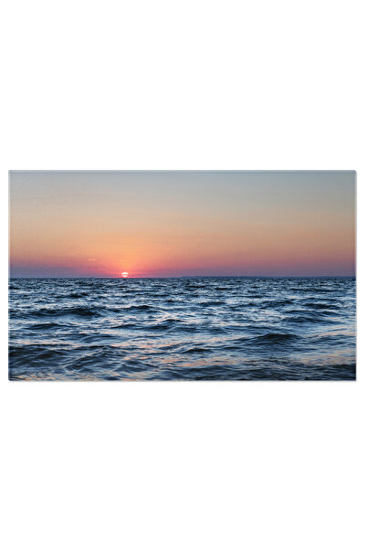 StoryGift Romania Tablou Canvas: Rasarit La Ocean - Orizont Portocaliu