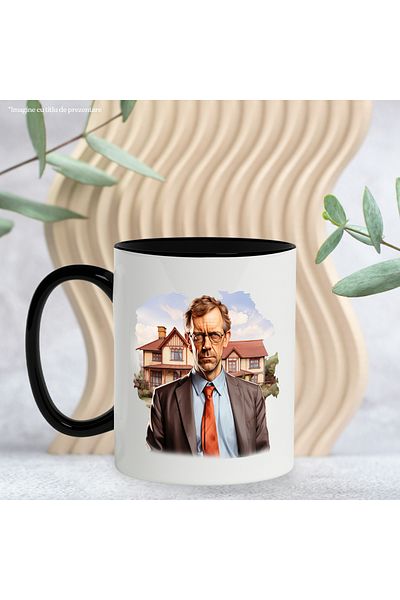 StoryGift Romania Mug With Doctor House, TV Series, Character, Sky, Glasses, Multicolor 330 ml, Sky, With, STG.