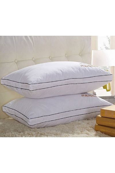 HOURS Horse Hotel Pillowcase Set, 2 Pieces, Embroidered on the Sides with Black Line, 1400g x 2