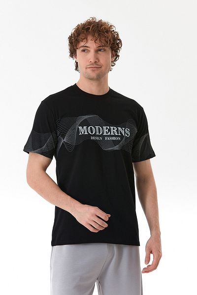 Fulla Moda Μπλουζάκι με μοντέρνα στάμπα με λαιμόκοψη