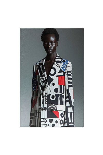 StoryGift Romania Tablou Canvas: Portret Feminin Conturat De Stil Și Expresiv...