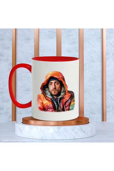 StoryGift Romania Mug With Mac Miller, Artist, Rapper, Celebrity, Multicolor 330 ml, Ceramic with , With