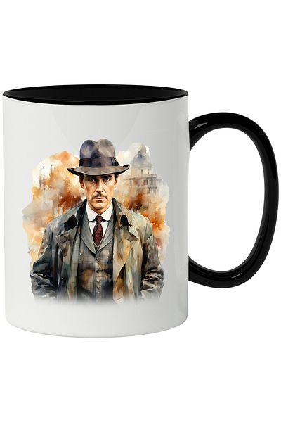StoryGift Romania Mug With Sherlock Holmes, Character, Detective, Series, Multicolor 330 ml, Ceramic, With