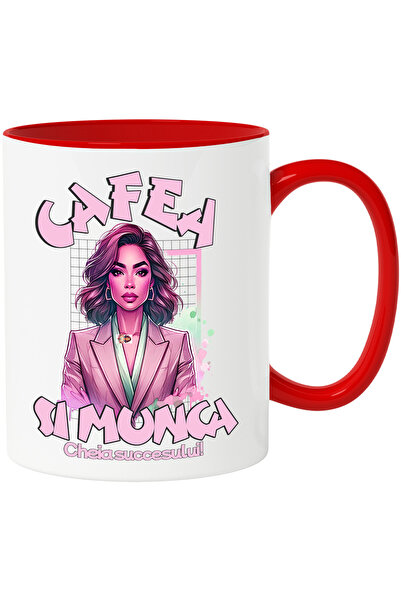 StoryGift Romania Cana Fata In Costum Boss Lady Text Cafea Si Munca Cheia Suc...