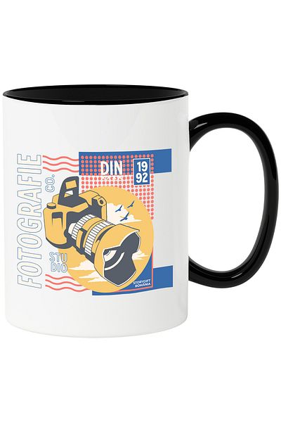 StoryGift Romania Studio Photography Mug Camera Art Creativity, 330ml, Ceramic with N Handle, With