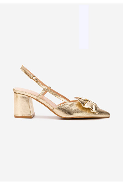 B T Shoes Latosha gold slingback shoes