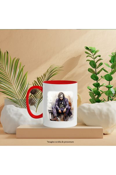StoryGift Romania Mug With Joker, Fictional Character, DC, Villain, Gotham, Multicolor 330 ml, Ceramics, With ,STG.