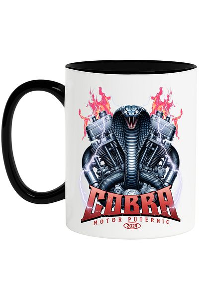 StoryGift Romania Cobra Mug - Powerful Engine - For Car Lovers, 330ml, Ceramic with Handle, With