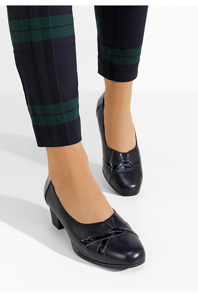 B T Shoes Pantofi Cu Toc Mic Annie Navy