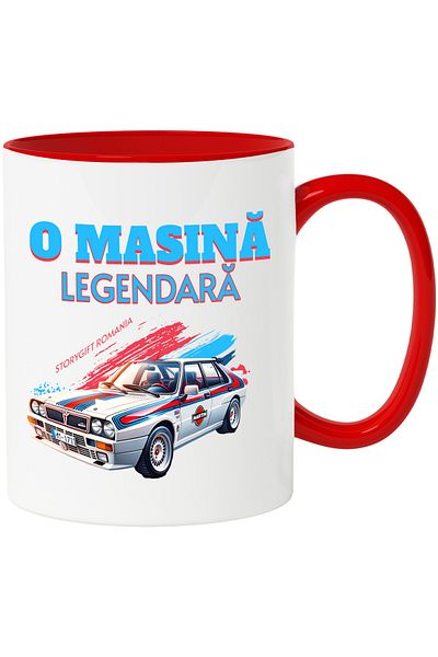 StoryGift Romania Cana O Masina Legendara Iubitorii De Viteza Adrenalina, 330ml, Ceramic Cu Maner , Cu ,stg