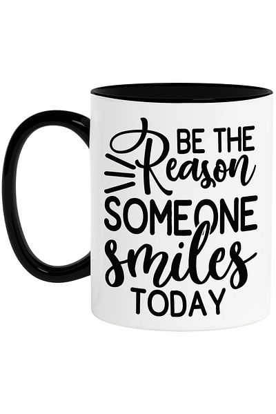 StoryGift Romania Mug with text in English "Be the reason someone smiles today" - be the reason for someone, With