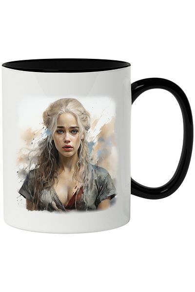 StoryGift Romania Mug With Daenerys Targaryen, Game Of Thrones, Character, Fantasy, Multicolor 330 m, With