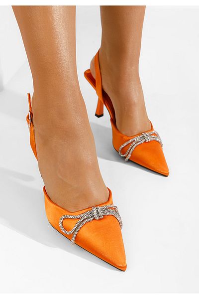 B T Shoes Pantofi Stiletto Slingback Arisha Portocalii