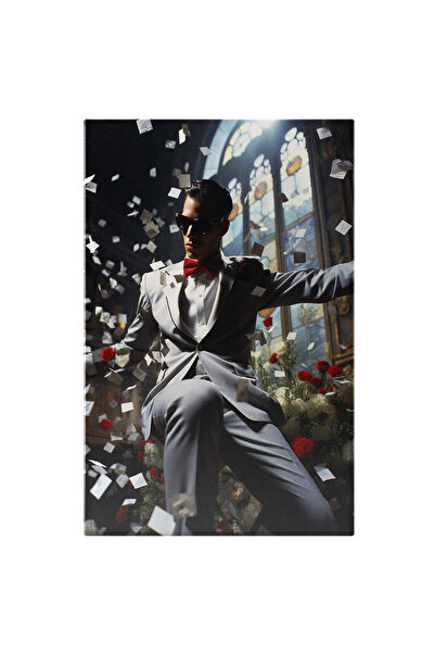 StoryGift Romania Tablou Canvas: Fotografie Cu Un Barbat La Costum - Ochelari...