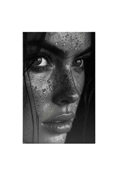 StoryGift Romania Tablou Canvas: Roua De Pe Chip Frumusete Intruchipata Cu Ochi Sticlosi Si Buze Mari Cu Pistrui