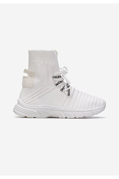 B T Shoes Bílé ponožkové tenisky Ronda