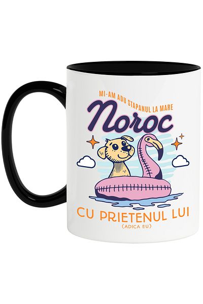 StoryGift Romania Mug I brought my soap to the sea, good luck with the friend, 330ml, Ceramic with Handle Ne, With