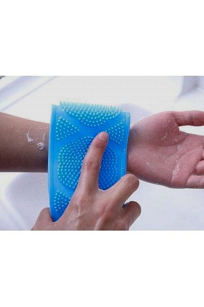 MACVI Perie de Spate din Silicon pentru Dus Macvi®, 80x11 cm, Albastru