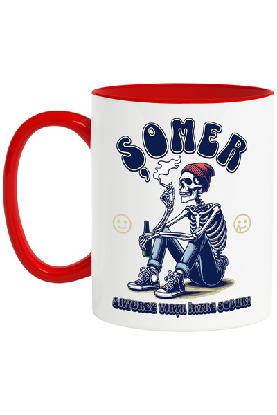 StoryGift Romania Cana Schelete Fumand Somer. Savurez Viața Între Joburi, 330ml, Ceramic Cu Maner , Cu ,stg