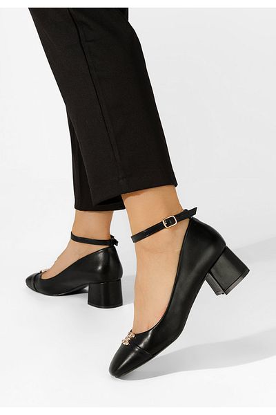 B T Shoes Pantofi Cu Toc Gros Deeanna Negri