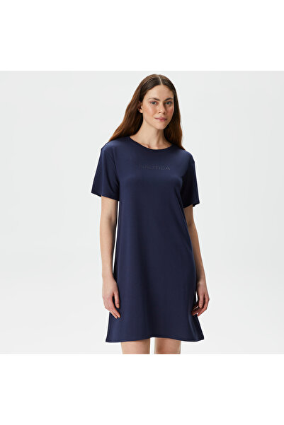 Nautica Kadın Lacivert Relaxed Fit Kısa Kollu Elbise