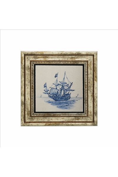 Sadrazam Natural Stone Painting with Dutch Pattern Print (25 X 25 Kd-97)