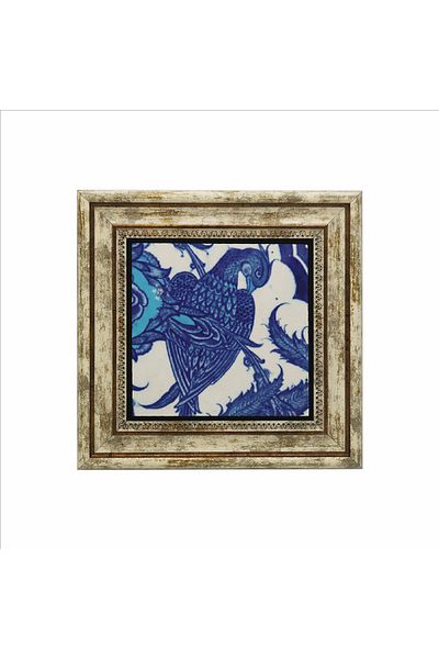 Sadrazam Ottoman Sülünlü Çini-Topkapi Palace Printed Natural Stone Painting (25 X 25 Kd-64)