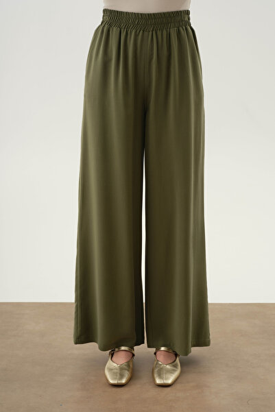 Tuğba Beli Lastikli Pantolon - Haki